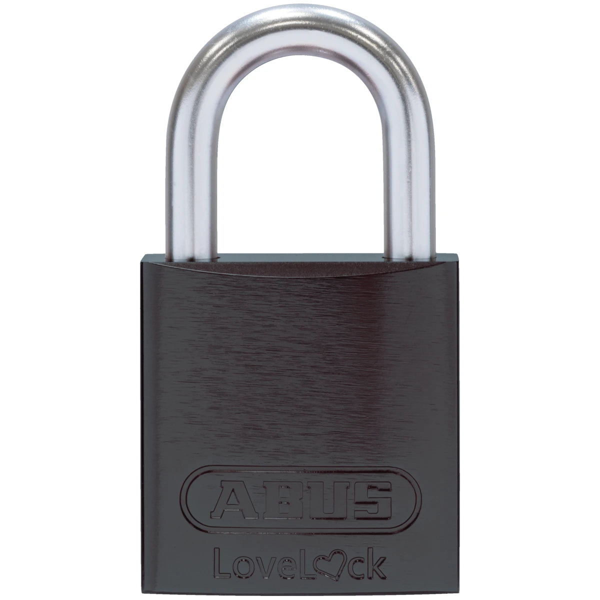 Abus Aluminium Vorhangschloss 72LL/40 LOVE LOCK – Schwarz – Vorderansicht