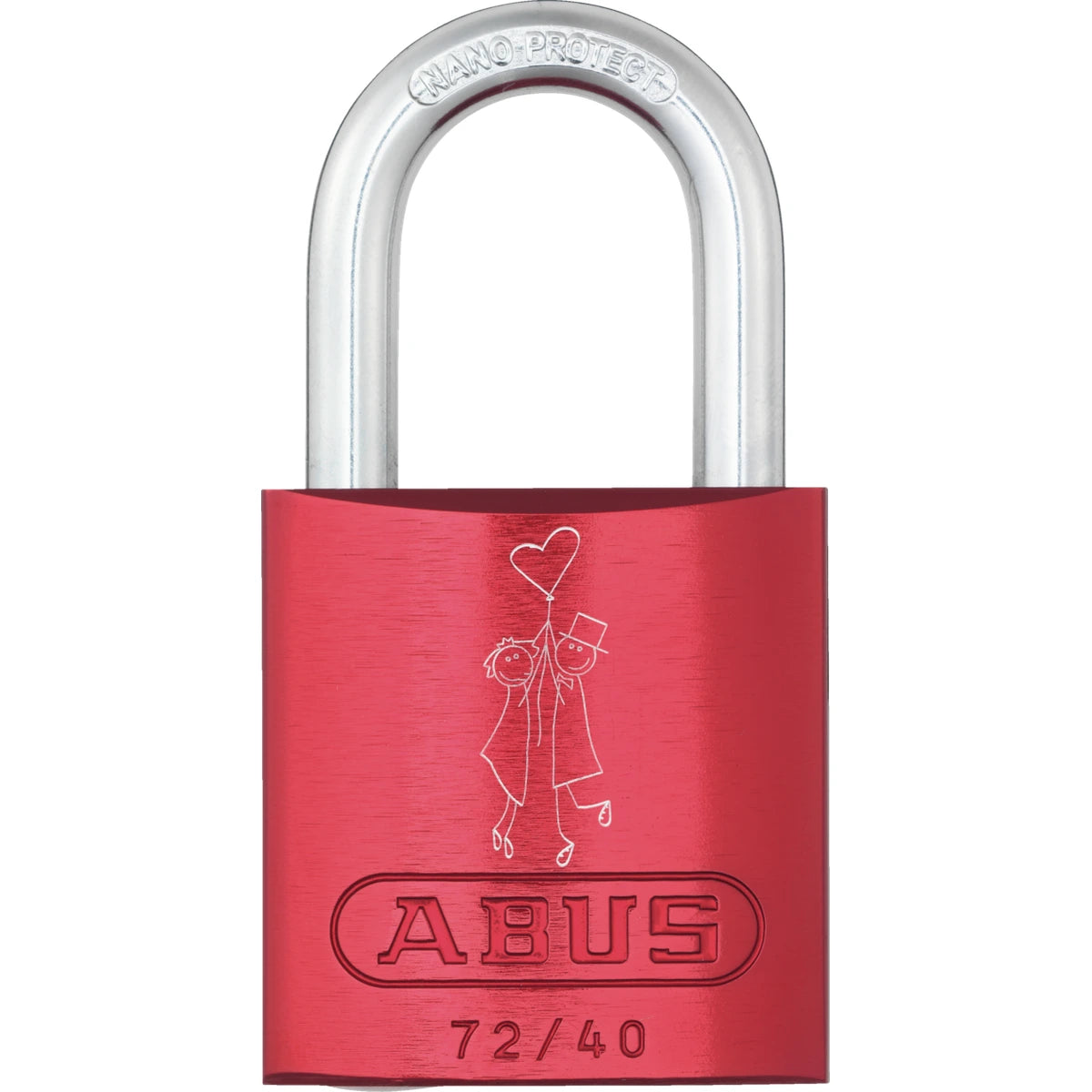 Abus Aluminium Vorhangschloss 72TI/40 Love Lock – Motiv 1 – Vorderansicht
