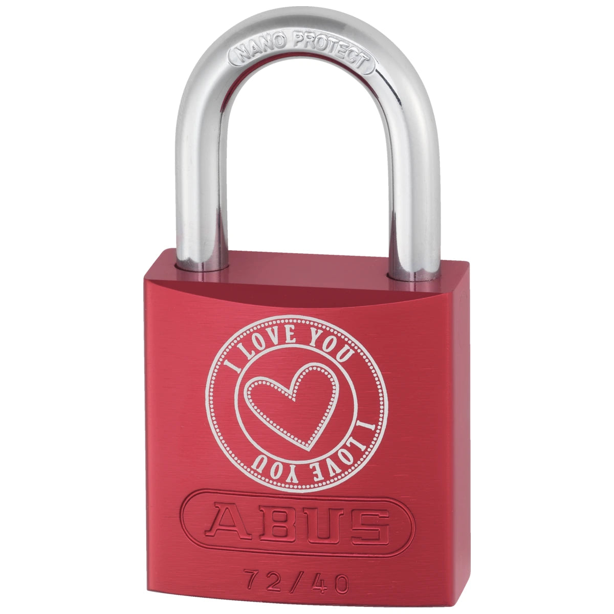 Abus Aluminium Vorhangschloss 72TI/40 Love Lock – Motiv 5 – Seitenansicht