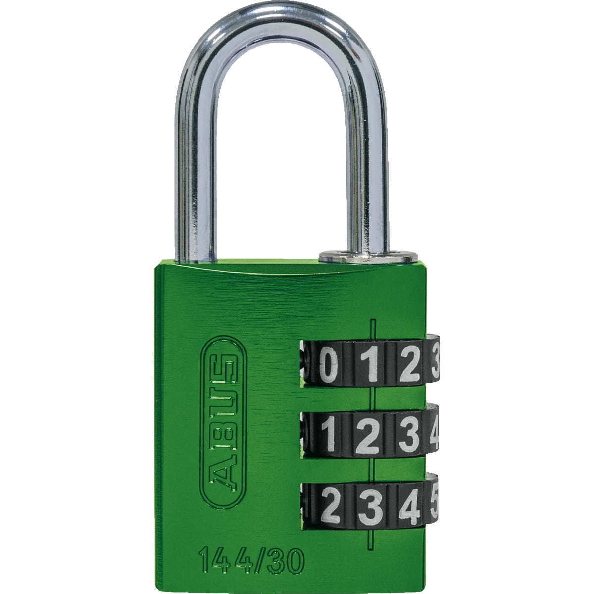 Abus Aluminium Zahlenschloss 144/30 Grün Lock-Tag – Vorderansicht