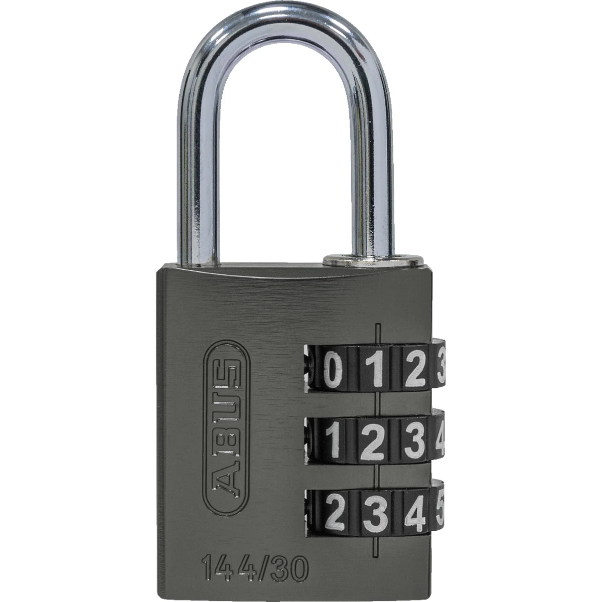 Abus Aluminium Zahlenschloss 144/30 Titanium Lock-Tag – Vorderansicht