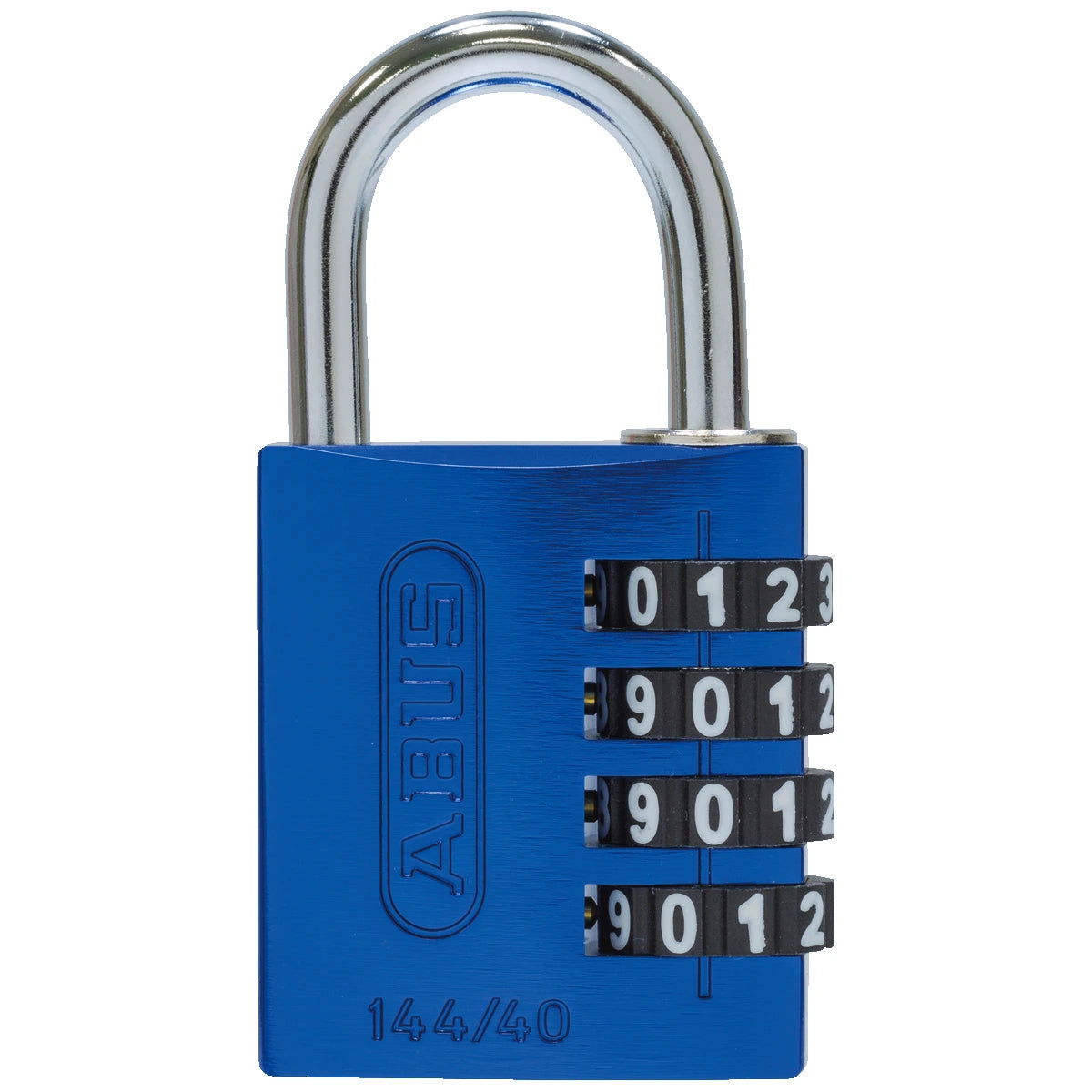 Abus Aluminium Zahlenschloss 144/40 Blau Lock-Tag – Vorderansicht