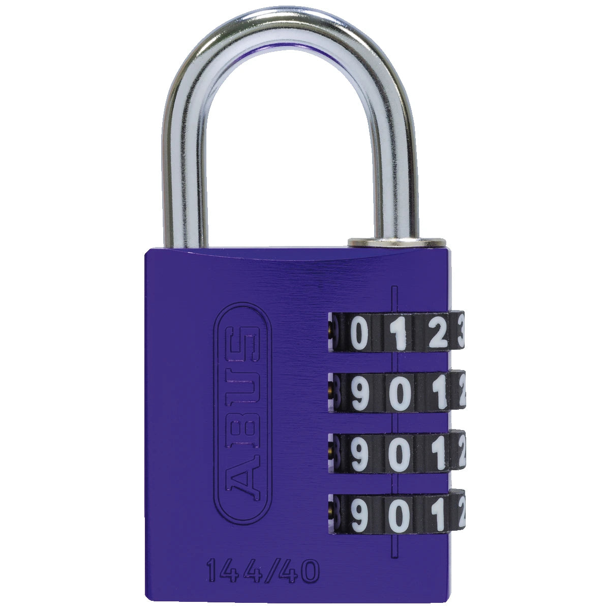 Abus Aluminium Zahlenschloss 144/40 Lila Lock-Tag – Vorderansicht