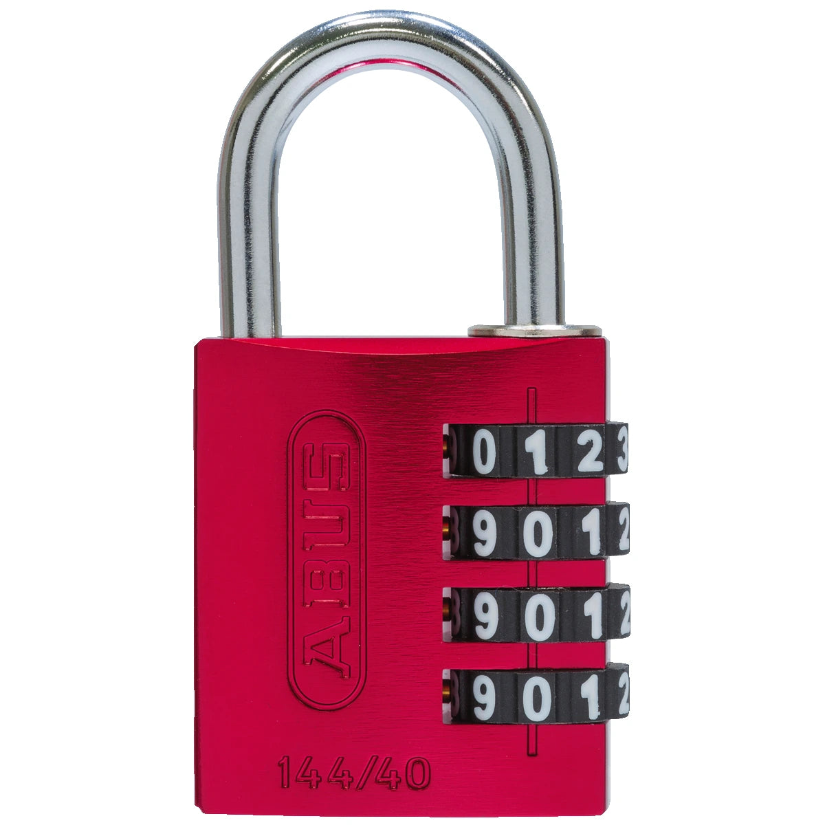 Abus Aluminium Zahlenschloss 144/40 Rot Lock-Tag – Vorderansicht