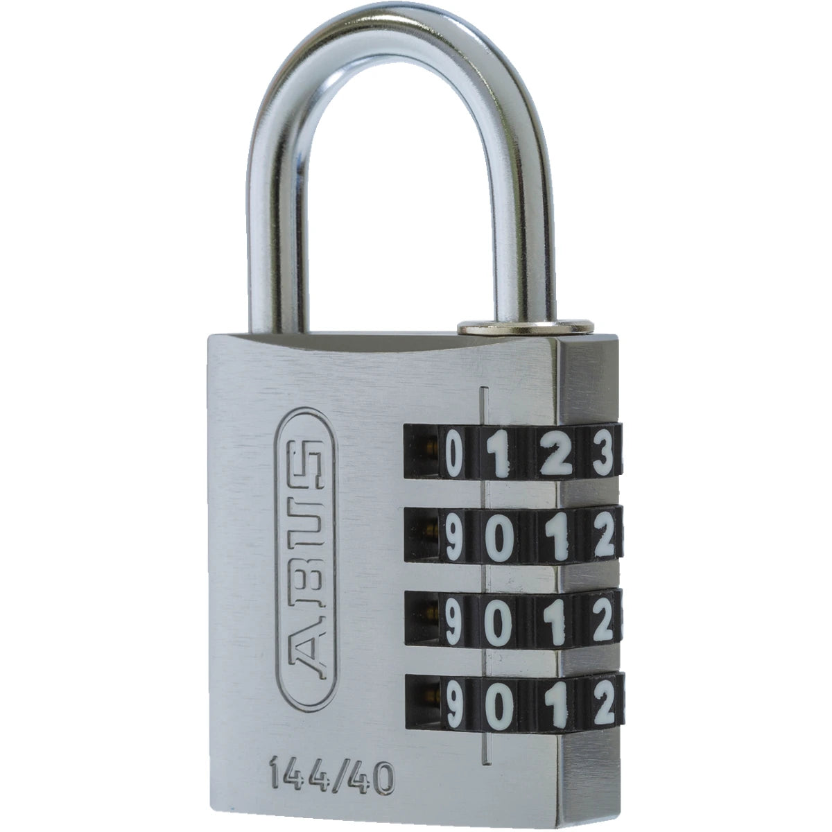 Abus Aluminium Zahlenschloss 144/40 Silber Lock-Tag – Seitenansicht