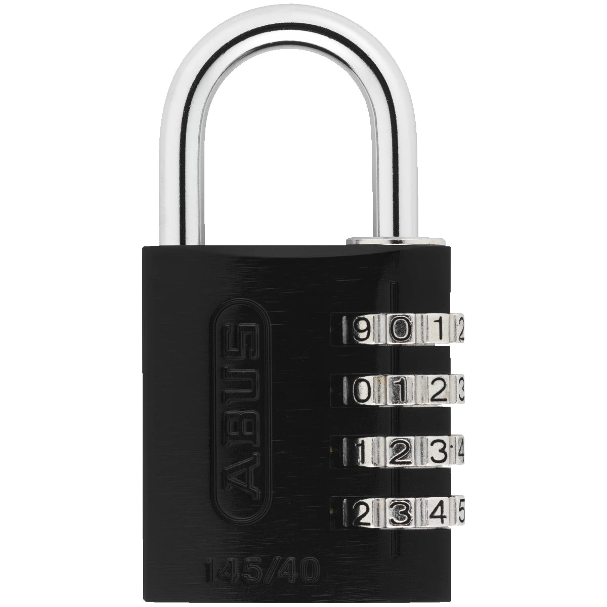 Abus Aluminium Zahlenschloss 145/40 Schwarz – Vorderansicht