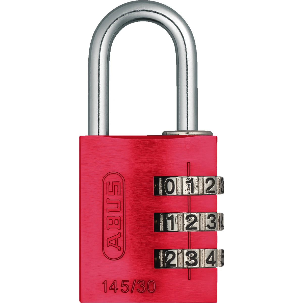 Abus Aluminium Zahlenschloss 145/30 Rot – Vorderansicht