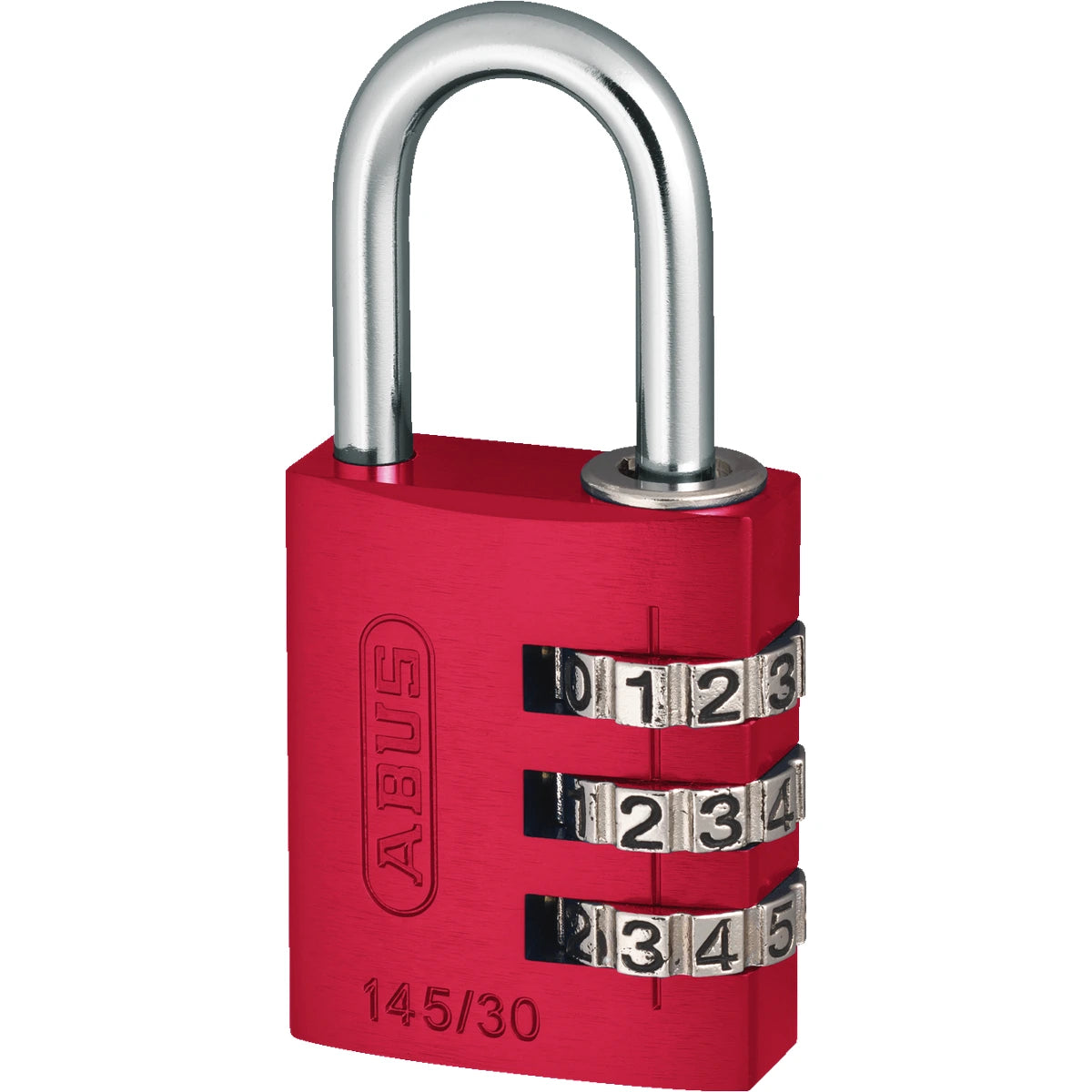 Abus Aluminium Zahlenschloss 145/30 Rot – Seitenansicht