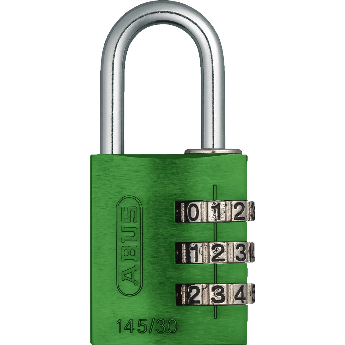 Abus Aluminium Zahlenschloss 145/30 Grün – Vorderansicht