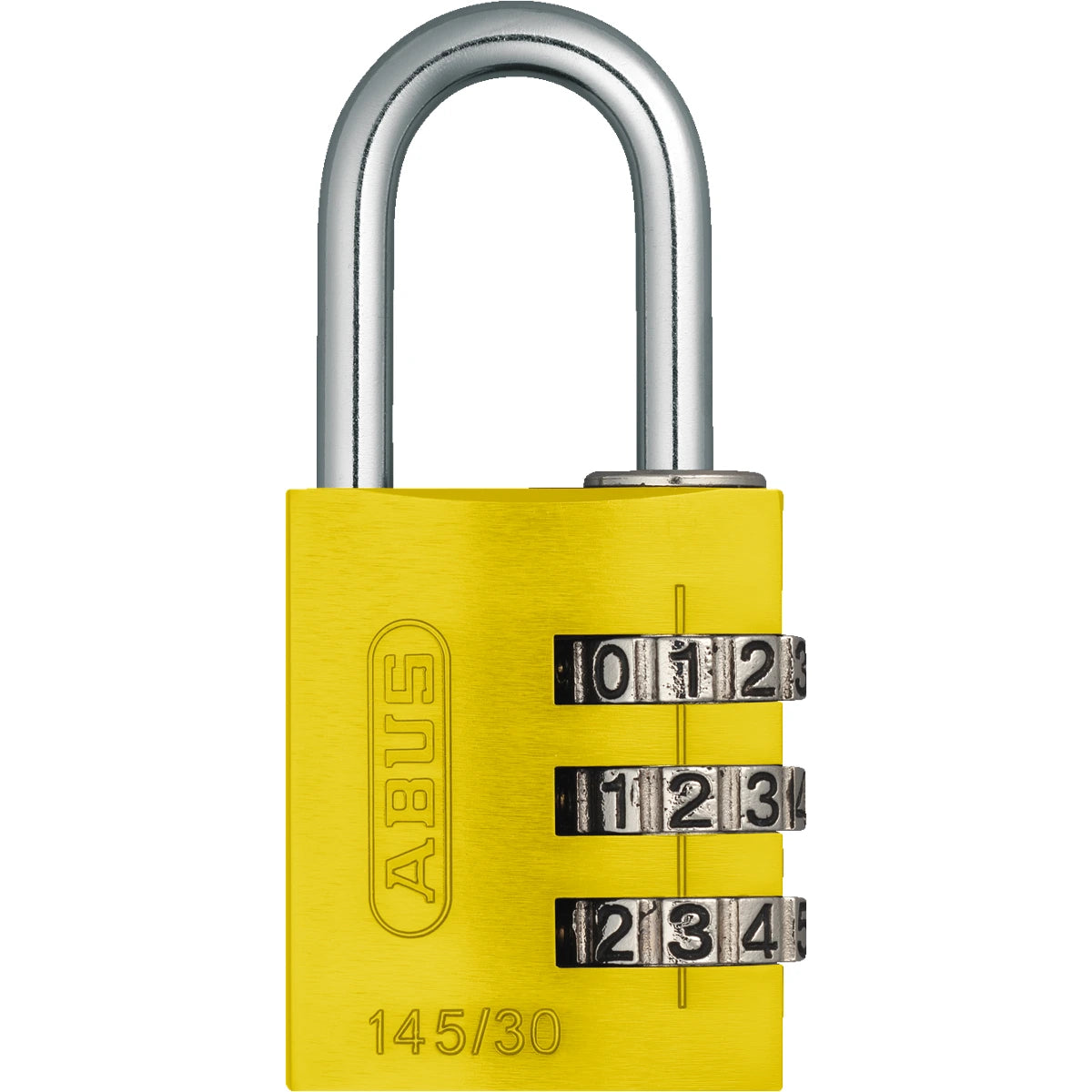 Abus Aluminium Zahlenschloss 145/30 Gelb – Vorderansicht