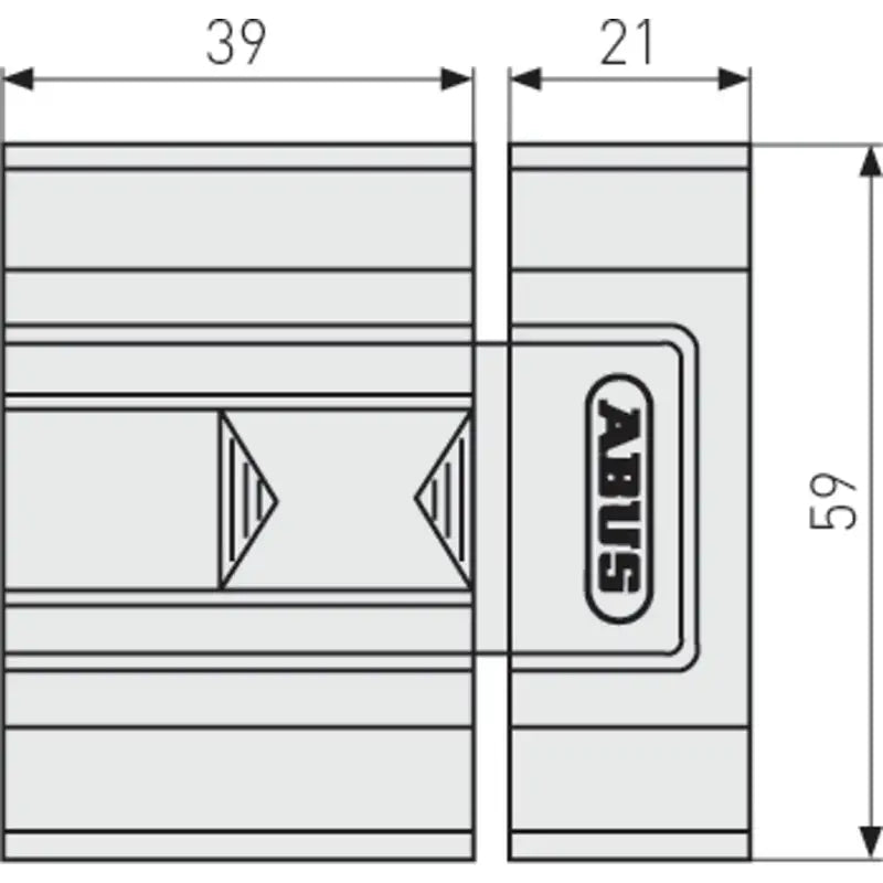 Abus Schieberiegel SR 30 Technische Zeichnung