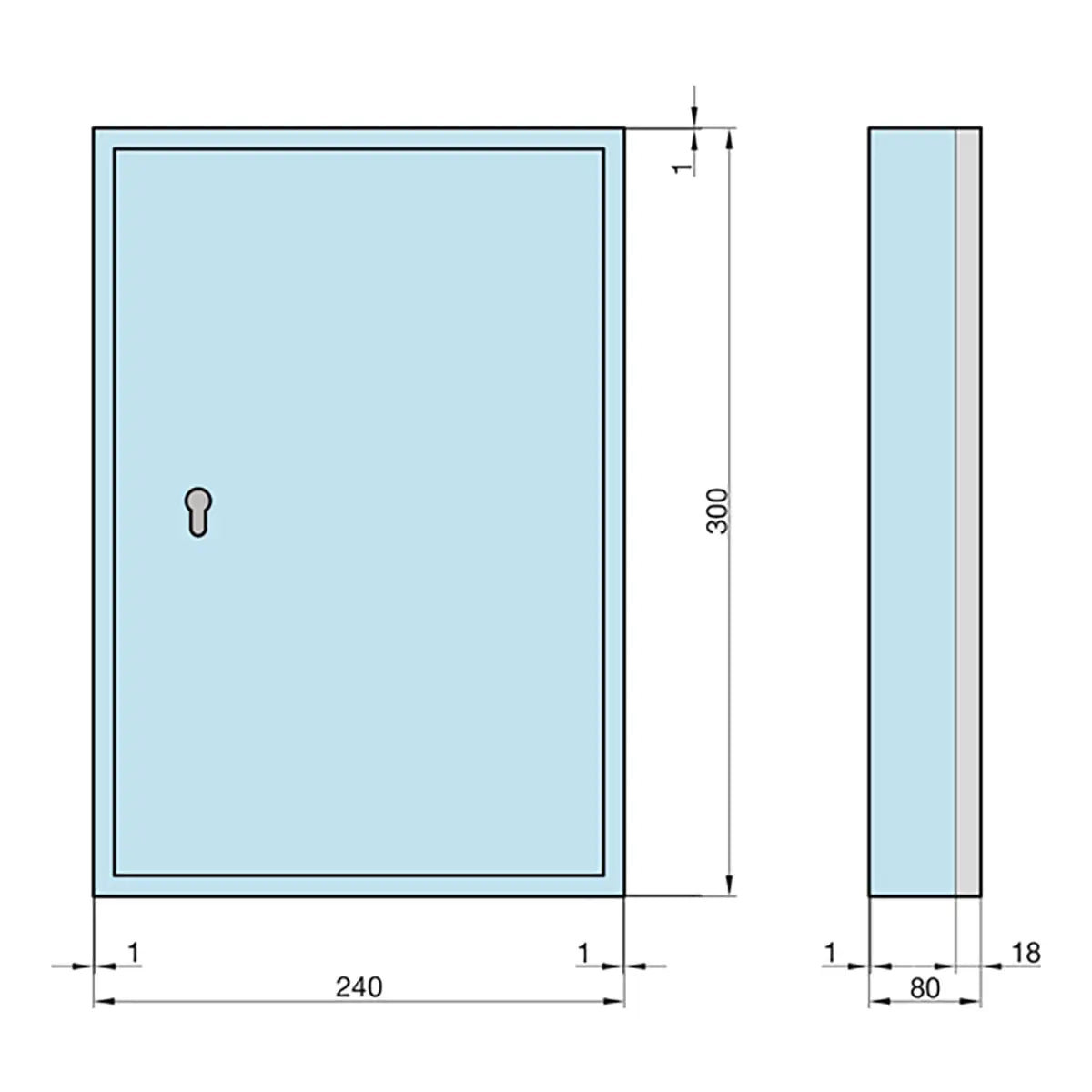 Basi Schluesselschrank SS 100 PZ mit 35 Haken SS 100 PZ 35 2171-0045 Technische Zeichnung