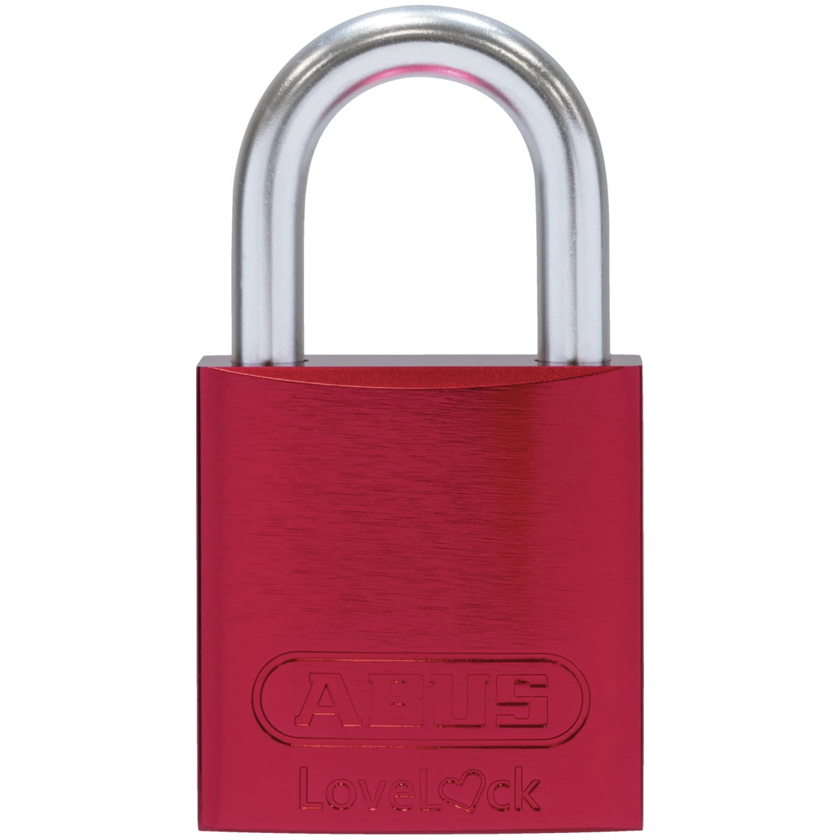 Abus Aluminium Vorhangschloss 72LL/40 LOVE LOCK – Rot – Vorderansicht
