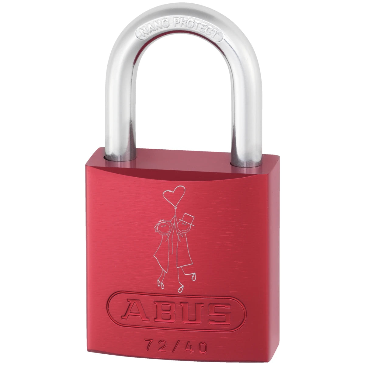 Abus Aluminium Vorhangschloss 72TI/40 Love Lock – Motiv 1 – Seitenansicht