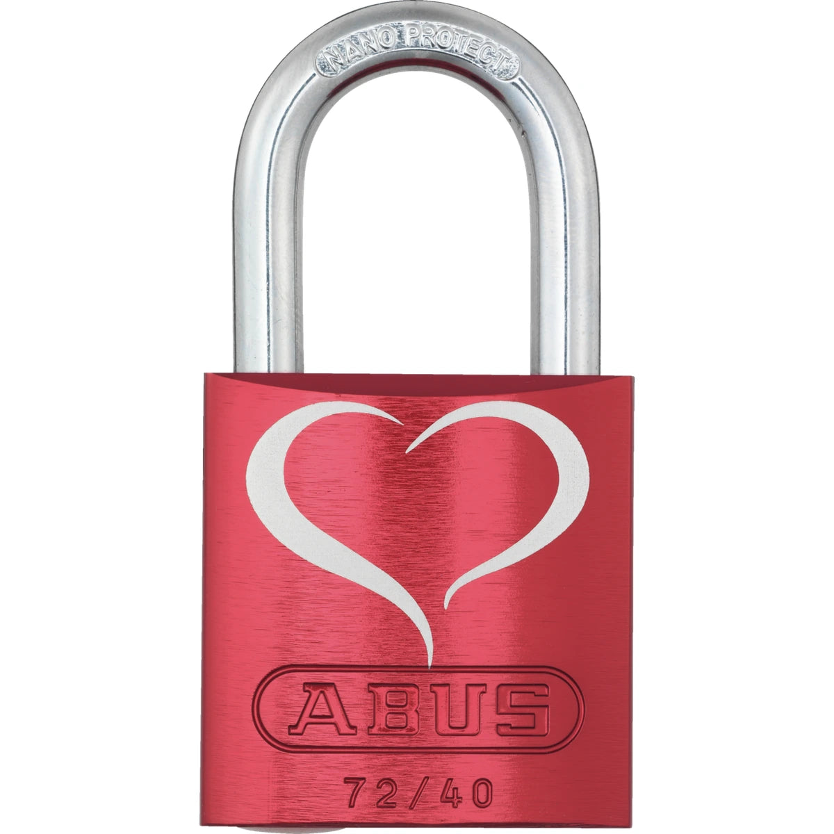 Abus Aluminium Vorhangschloss 72TI/40 Love Lock – Motiv 2 – Vorderansicht