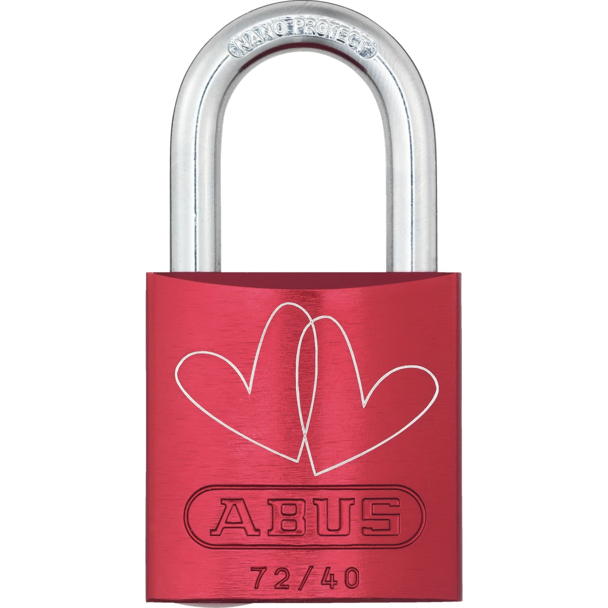 Abus Aluminium Vorhangschloss 72TI/40 Love Lock – Motiv 3 – Vorderansicht