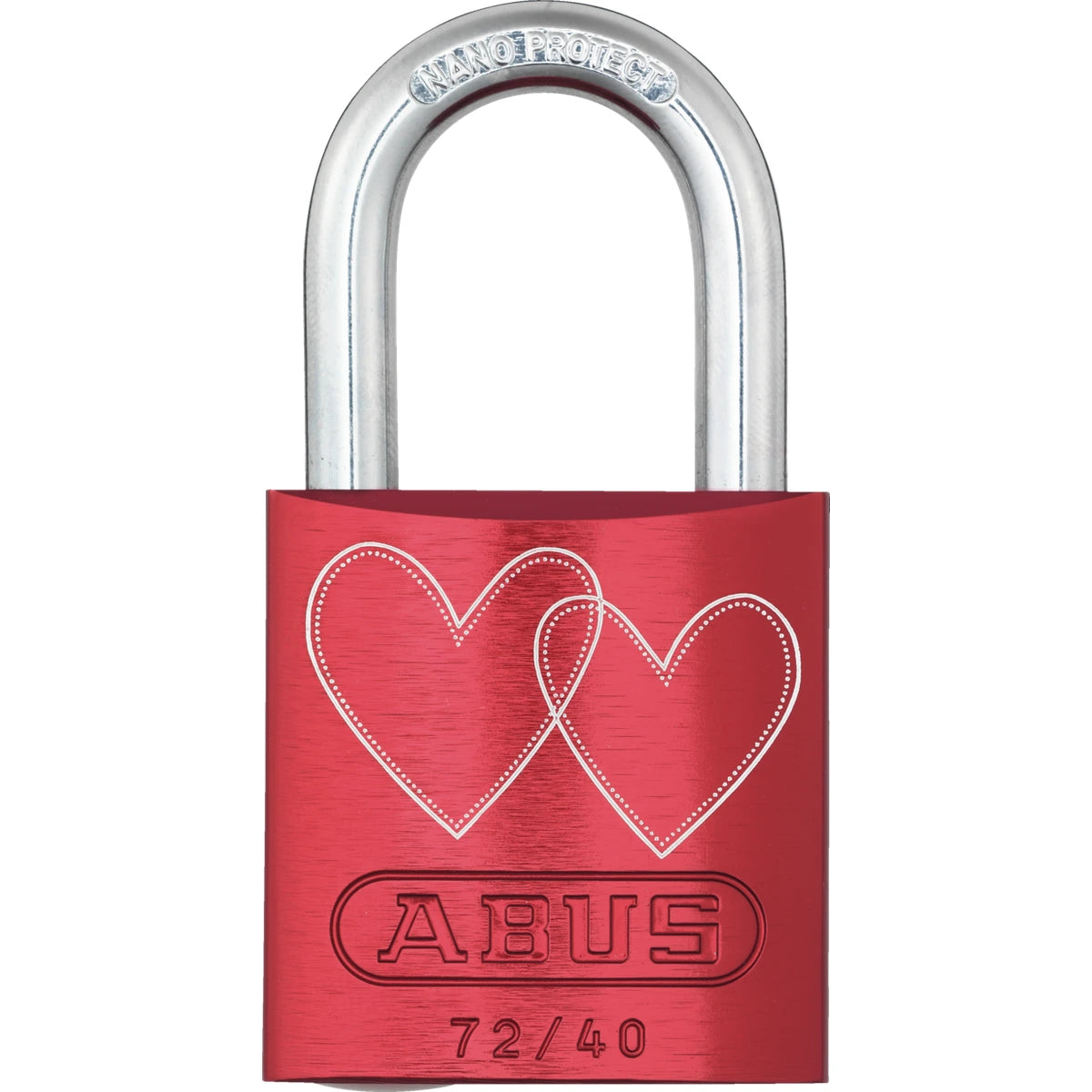 Abus Aluminium Vorhangschloss 72TI/40 Love Lock – Motiv 4 – Vorderansicht