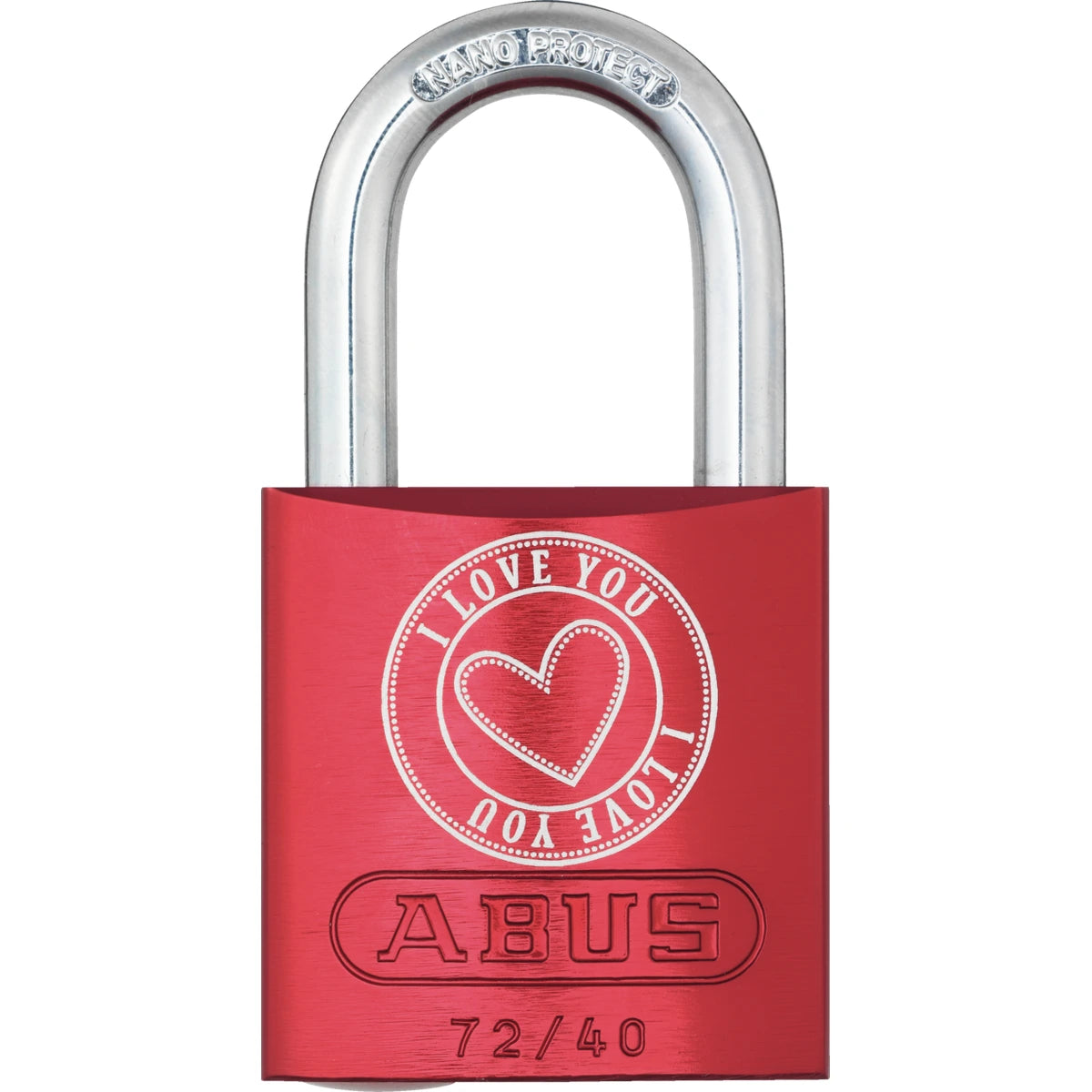 Abus Aluminium Vorhangschloss 72TI/40 Love Lock – Motiv 5 – Vorderansicht