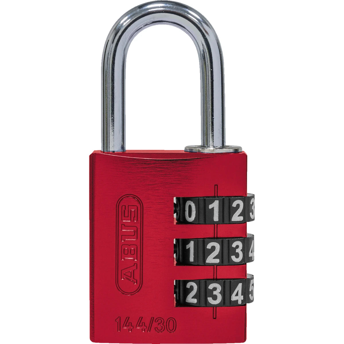 Abus Aluminium Zahlenschloss 144/30 Rot Lock-Tag – Vorderansicht