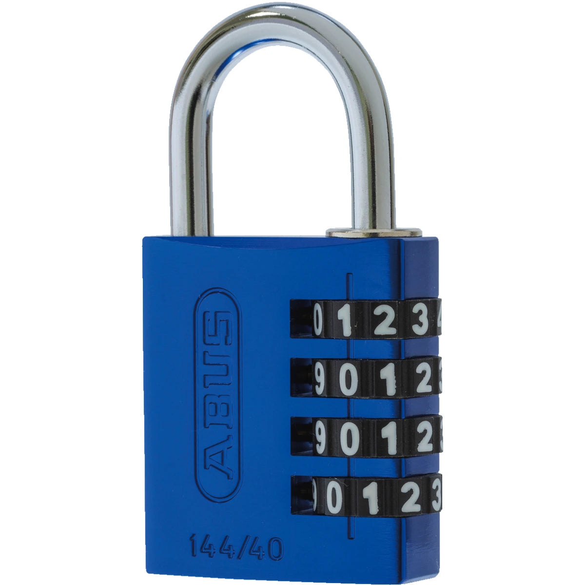 Abus Aluminium Zahlenschloss 144/40 Blau Lock-Tag – Seitenansicht