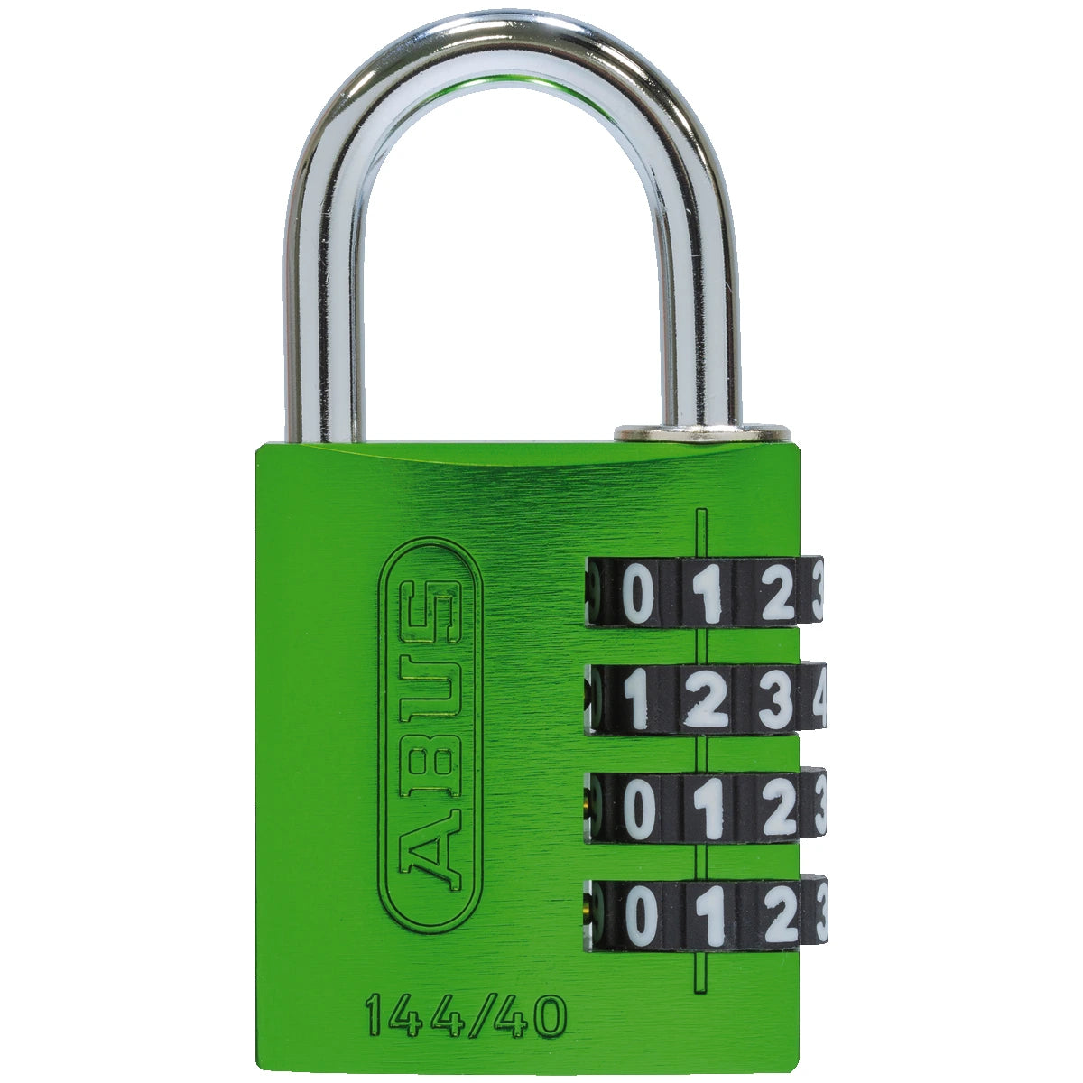 Abus Aluminium Zahlenschloss 144/40 Grün Lock-Tag – Vorderansicht