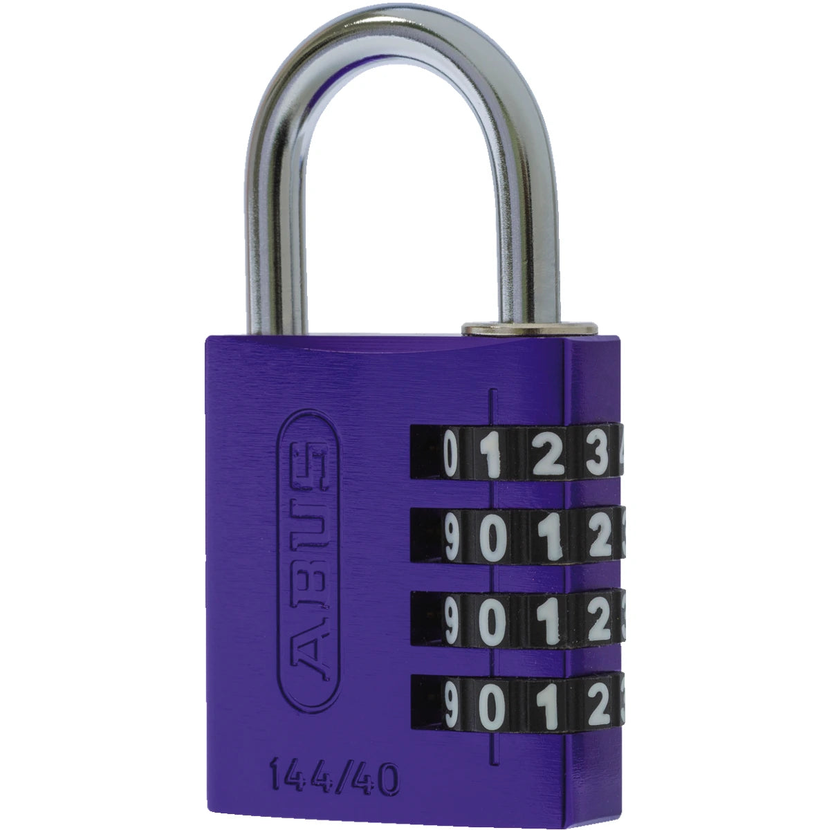 Abus Aluminium Zahlenschloss 144/40 Lila Lock-Tag – Seitenansicht