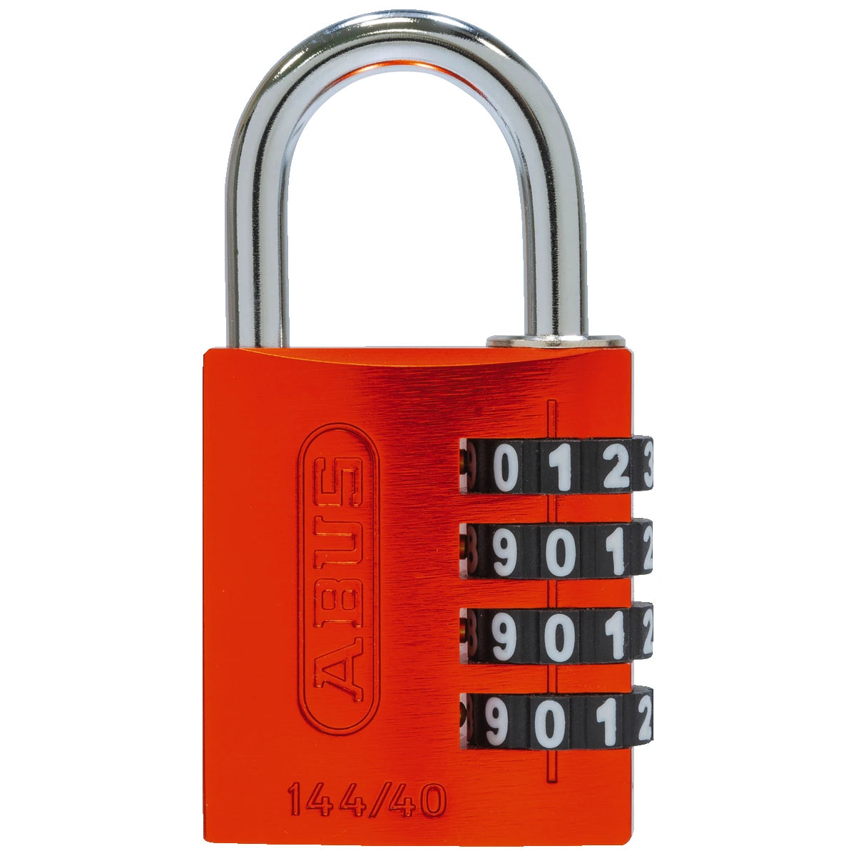 Abus Aluminium Zahlenschloss 144/40 Orange Lock-Tag – Vorderansicht