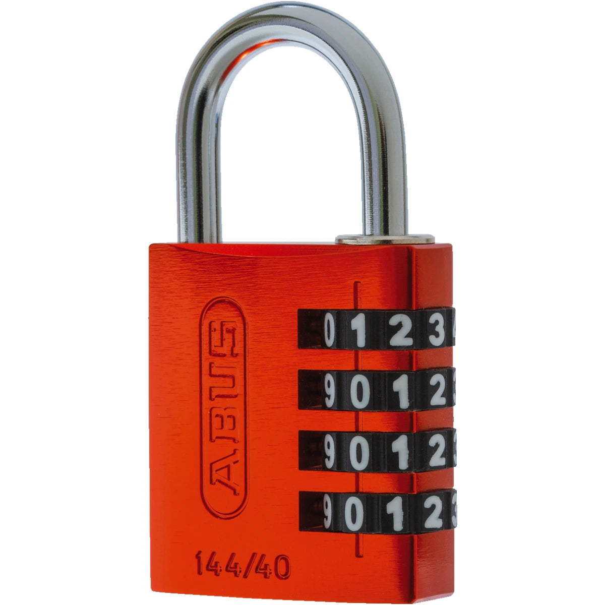 Abus Aluminium Zahlenschloss 144/40 Orange Lock-Tag – Seitenansicht