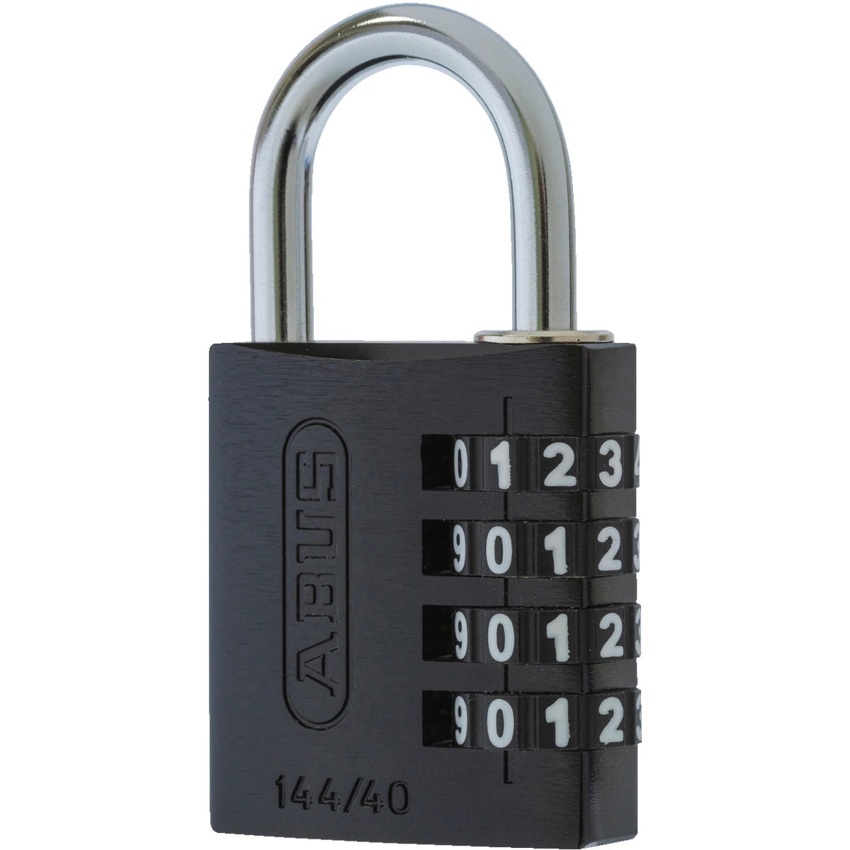 Abus Aluminium Zahlenschloss 144/40 Schwarz Lock-Tag – Seitenansicht