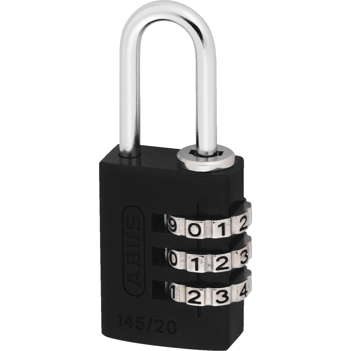 Abus Aluminium Zahlenschloss 145/20 Schwarz – Seitenansicht