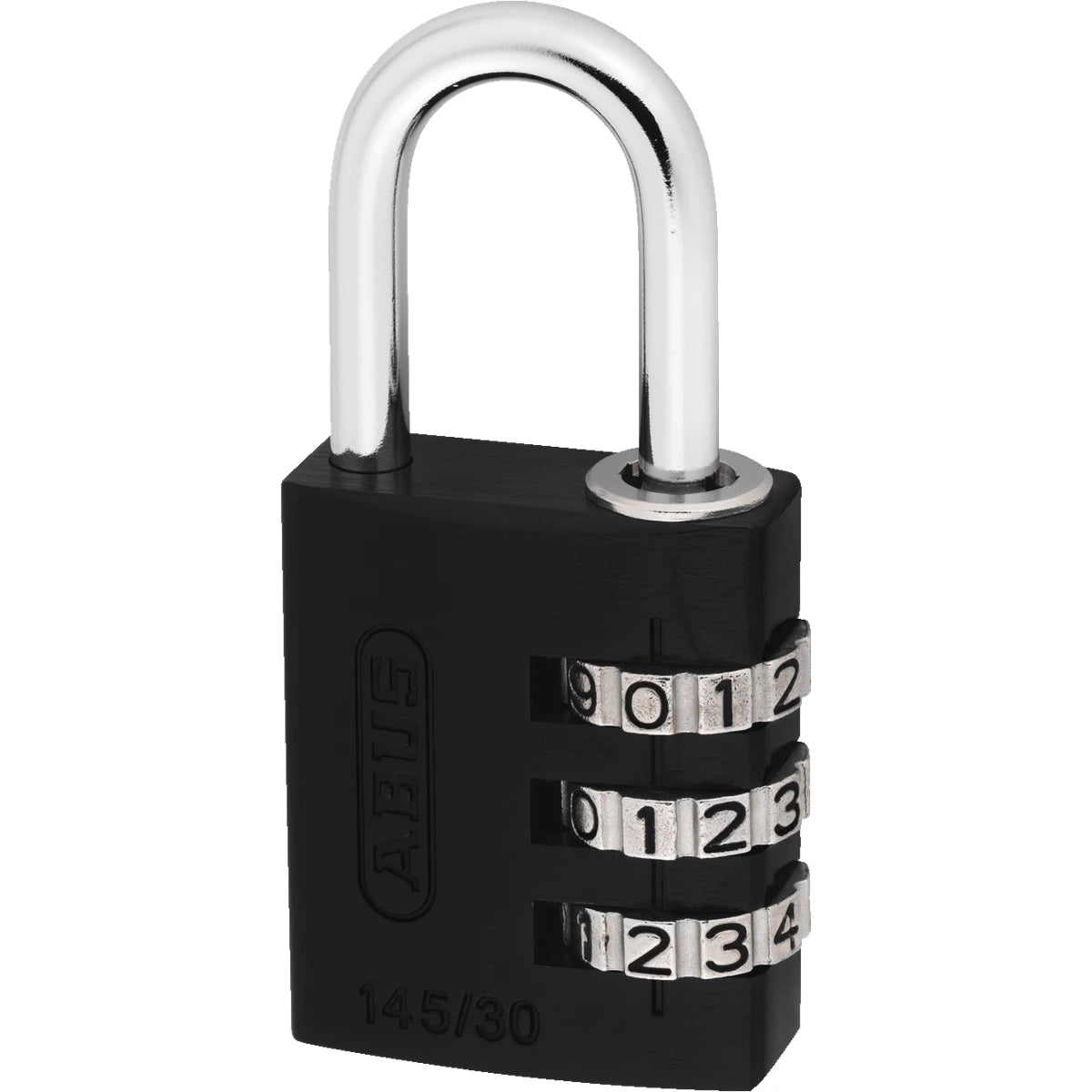 Abus Aluminium Zahlenschloss 145/30 Schwarz – Seitenansicht
