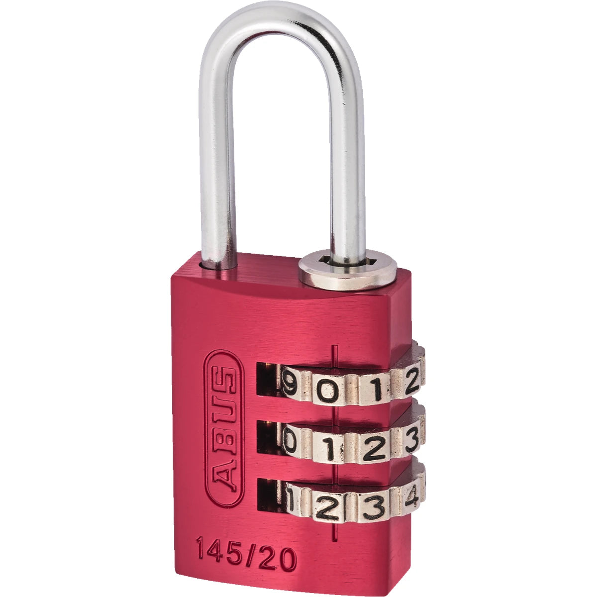 Abus Aluminium Zahlenschloss 145/20 Rot – Seitenansicht