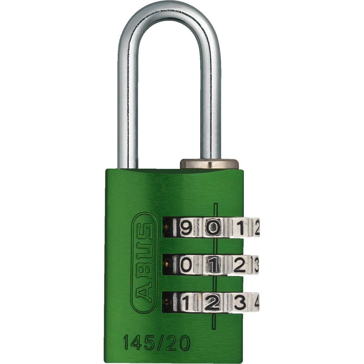 Abus Aluminium Zahlenschloss 145/20 Grün – Vorderansicht
