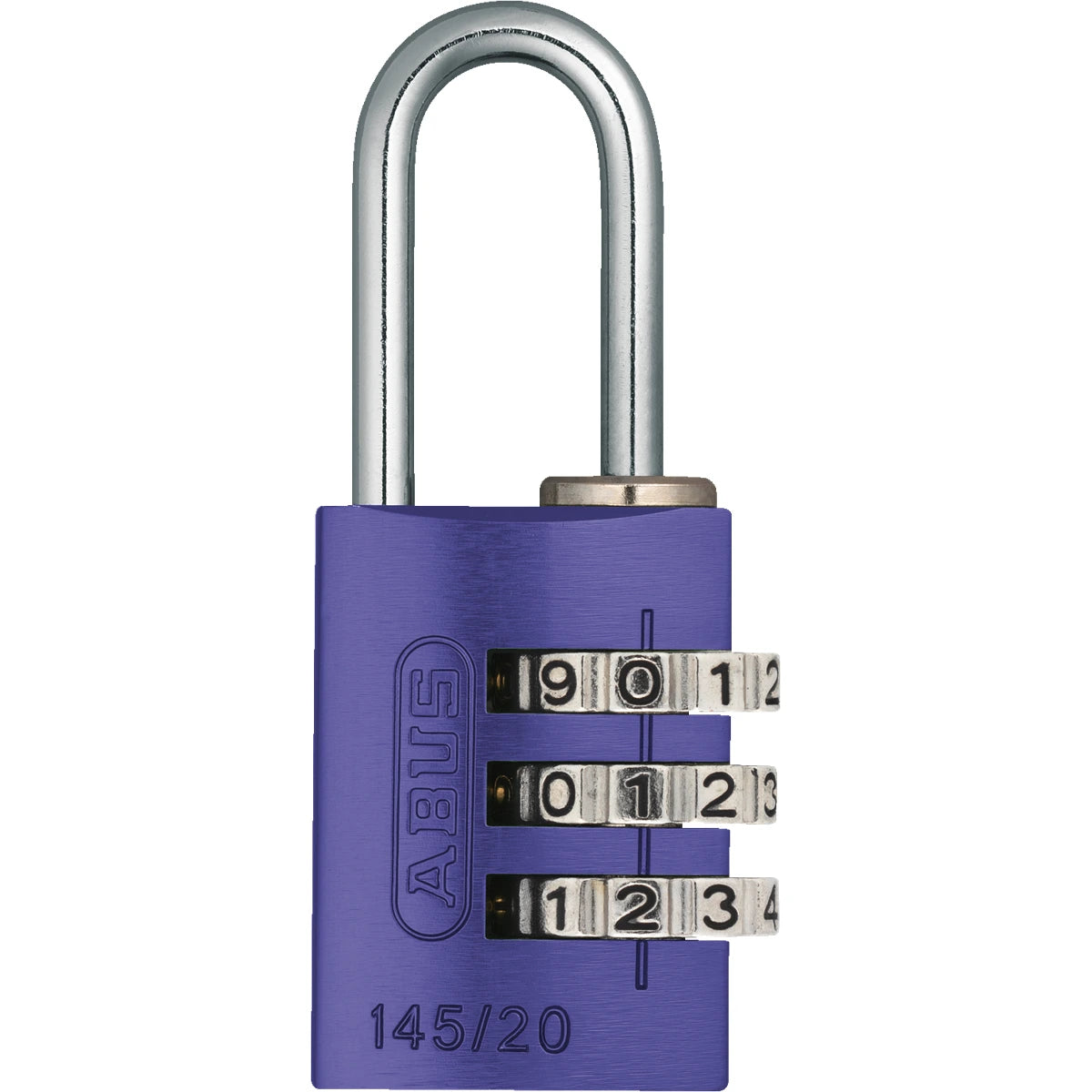 Abus Aluminium Zahlenschloss 145/20 Lila – Vorderansicht