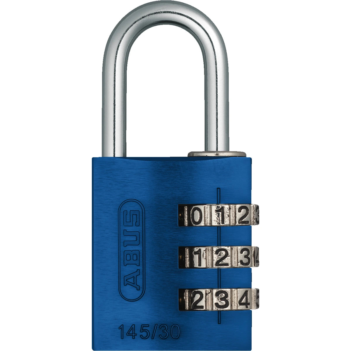 Abus Aluminium Zahlenschloss 145/30 Blau – Vorderansicht