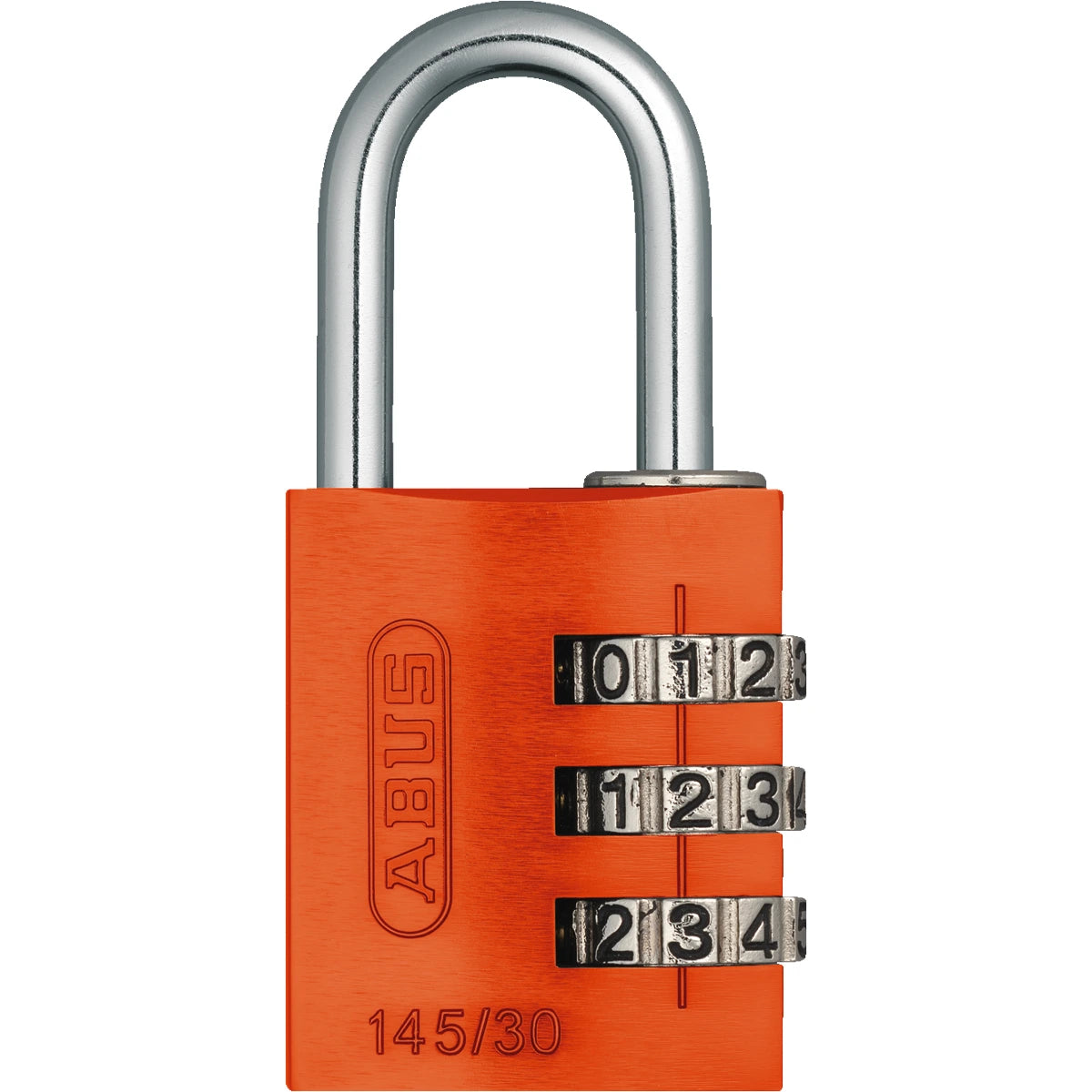 Abus Aluminium Zahlenschloss 145/30 Orange – Vorderansicht