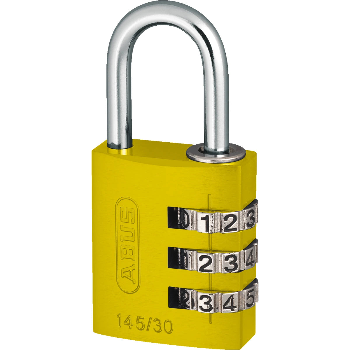 Abus Aluminium Zahlenschloss 145/30 Gelb – Seitenansicht