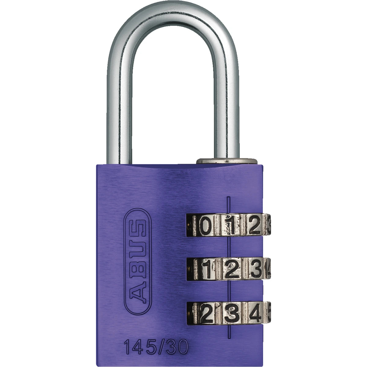 Abus Aluminium Zahlenschloss 145/30 Lila – Vorderansicht