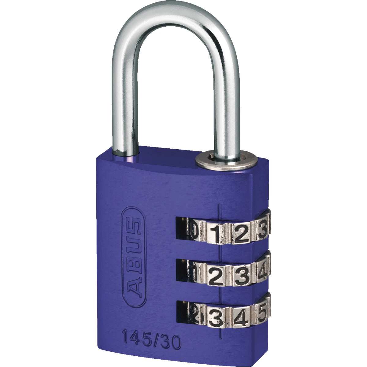 Abus Aluminium Zahlenschloss 145/30 Lila – Seitenansicht