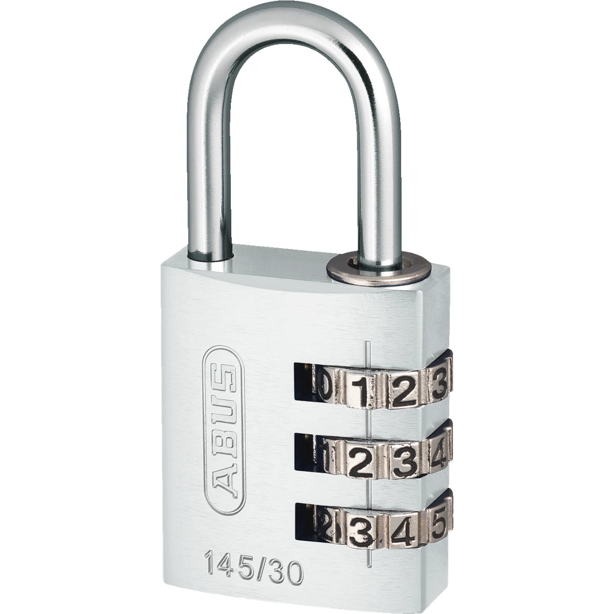 Abus Aluminium Zahlenschloss 145/30 Silber – Seitenansicht