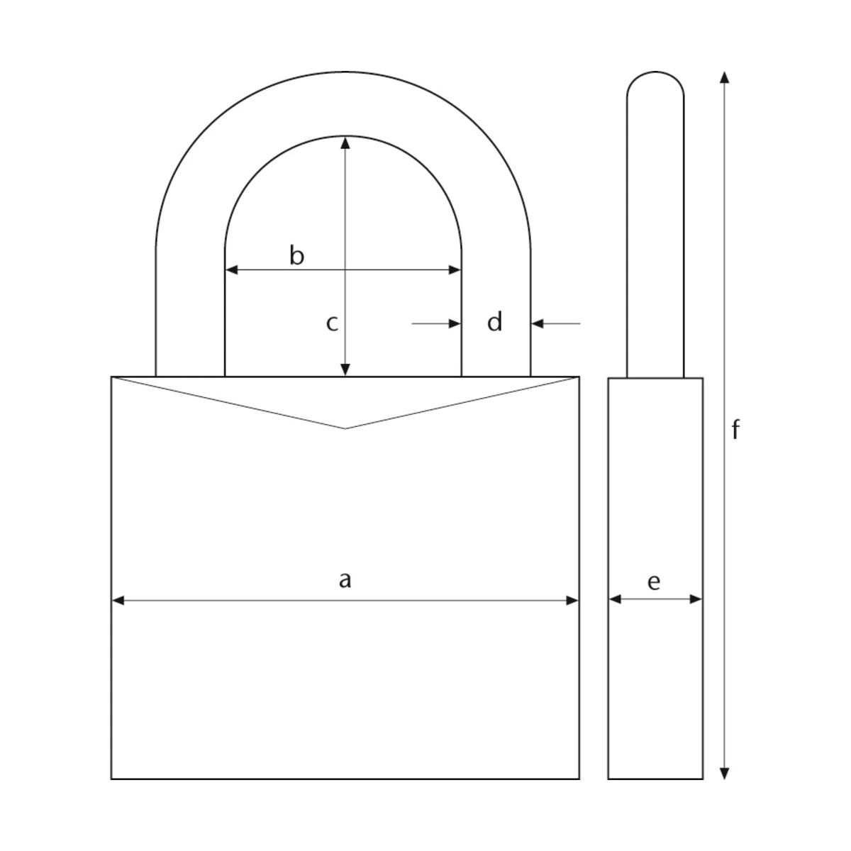 Abus Aluminium Zahlenschloss 145 – Technische Maßzeichnung