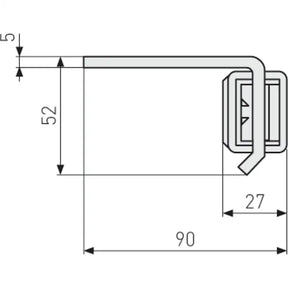 Abus Fenster- und Türsicherung SW20 Technische Zeichnung