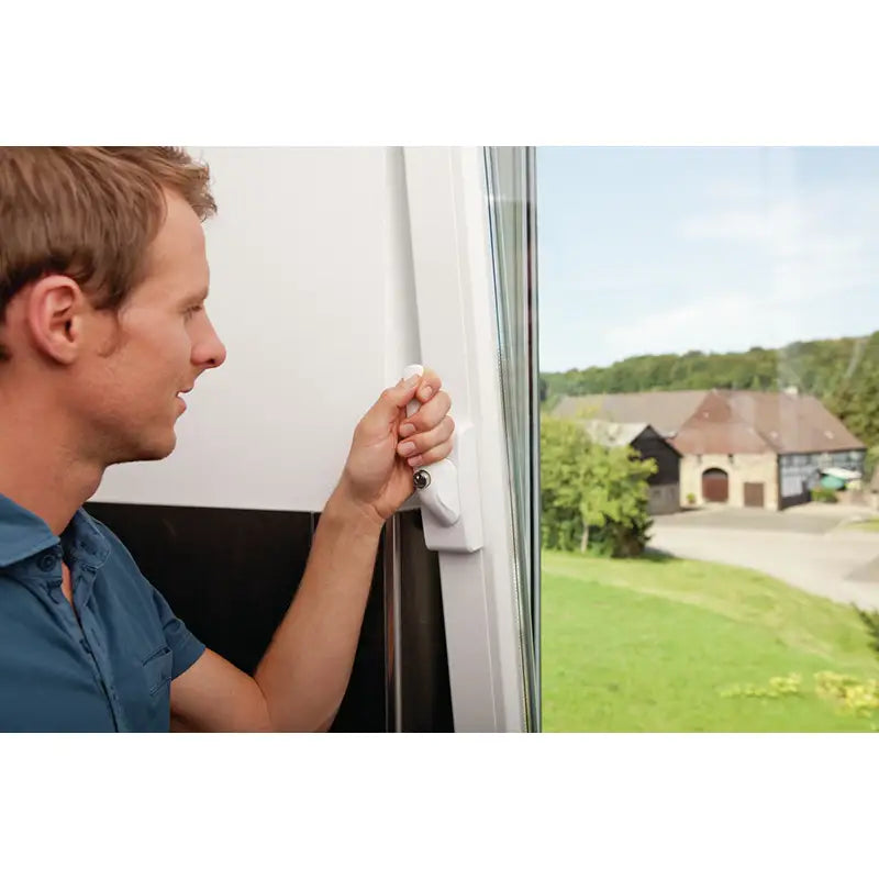 Abus Fenstersicherung Fenstergriff-Schloss FO400N W Weiss montiert