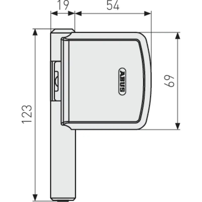 Abus Fenstersicherung Scharnierseitensicherung FAS101 Technische Zeichnung