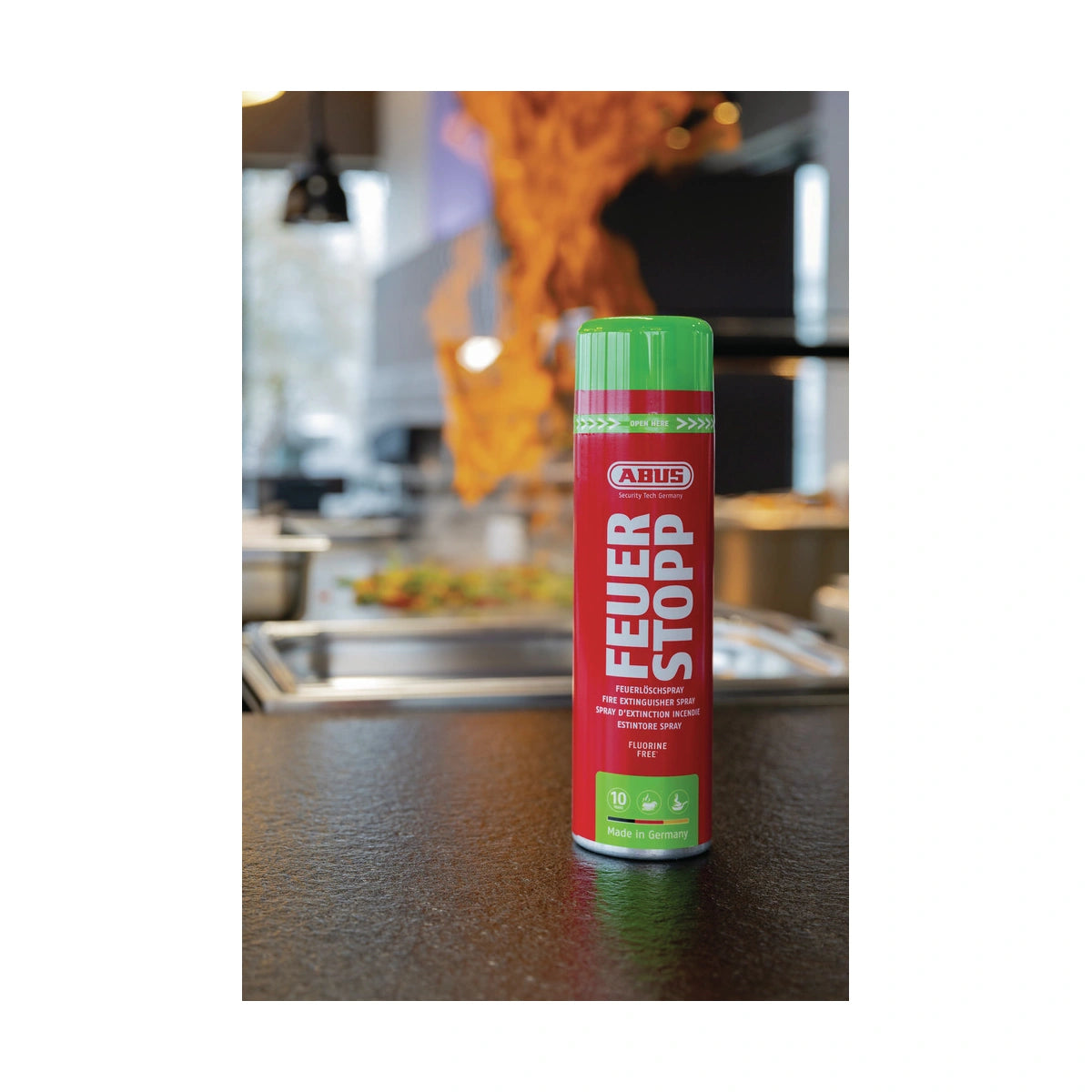 Abus Feuerlöschspray Feuerstopp AFS625 fluorfrei – Anwendungsbeispiel