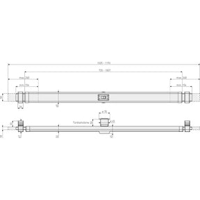 Abus Panzerriegel PR2700 Technische Zeichnung