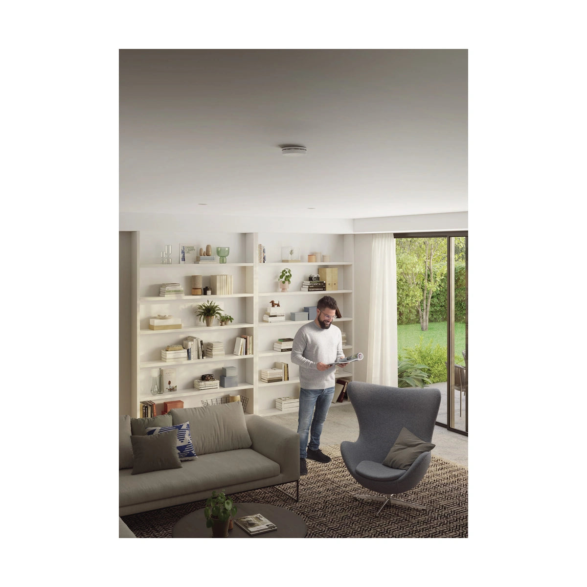 Abus Rauchmelder PREFIRA CONNECT SC2100 – Anwendung im Wohnzimmer