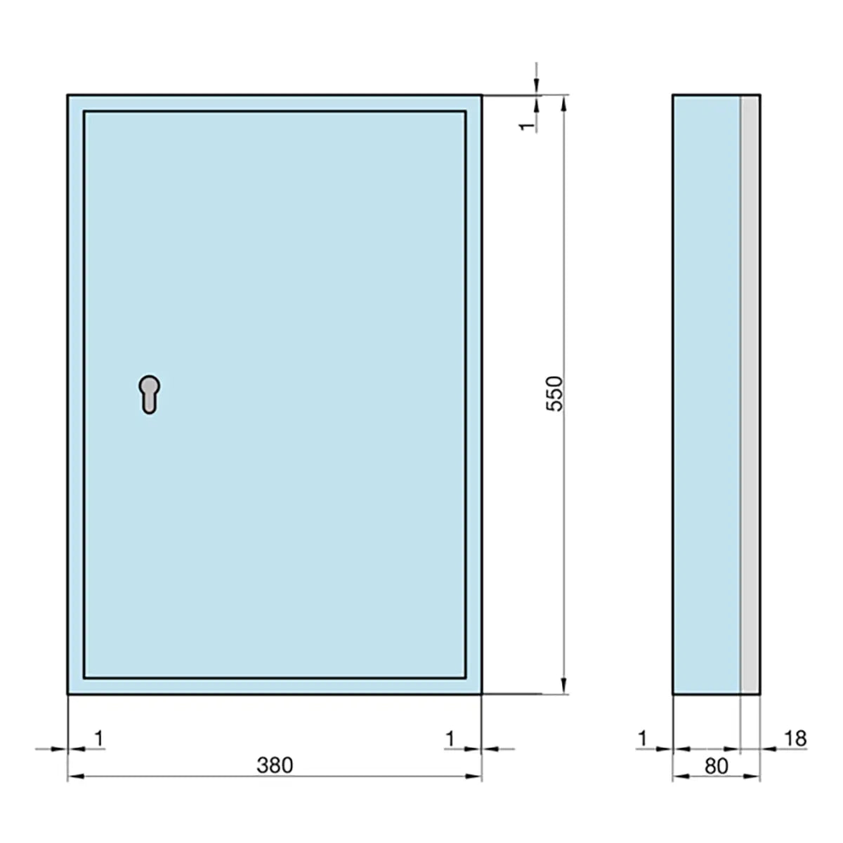 Basi Schlüsselschrank SS 100 PZ mit 100 Haken SS 100 PZ 100 2171-0100 Technische zeichnung