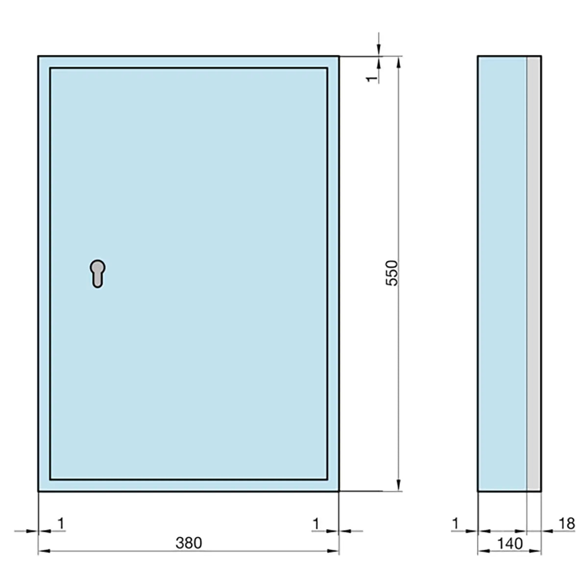 Basi Schluesselschrank SS 100 PZ mit 150 Haken SS 100 PZ 150 2171-0150 Technische Zeichnung