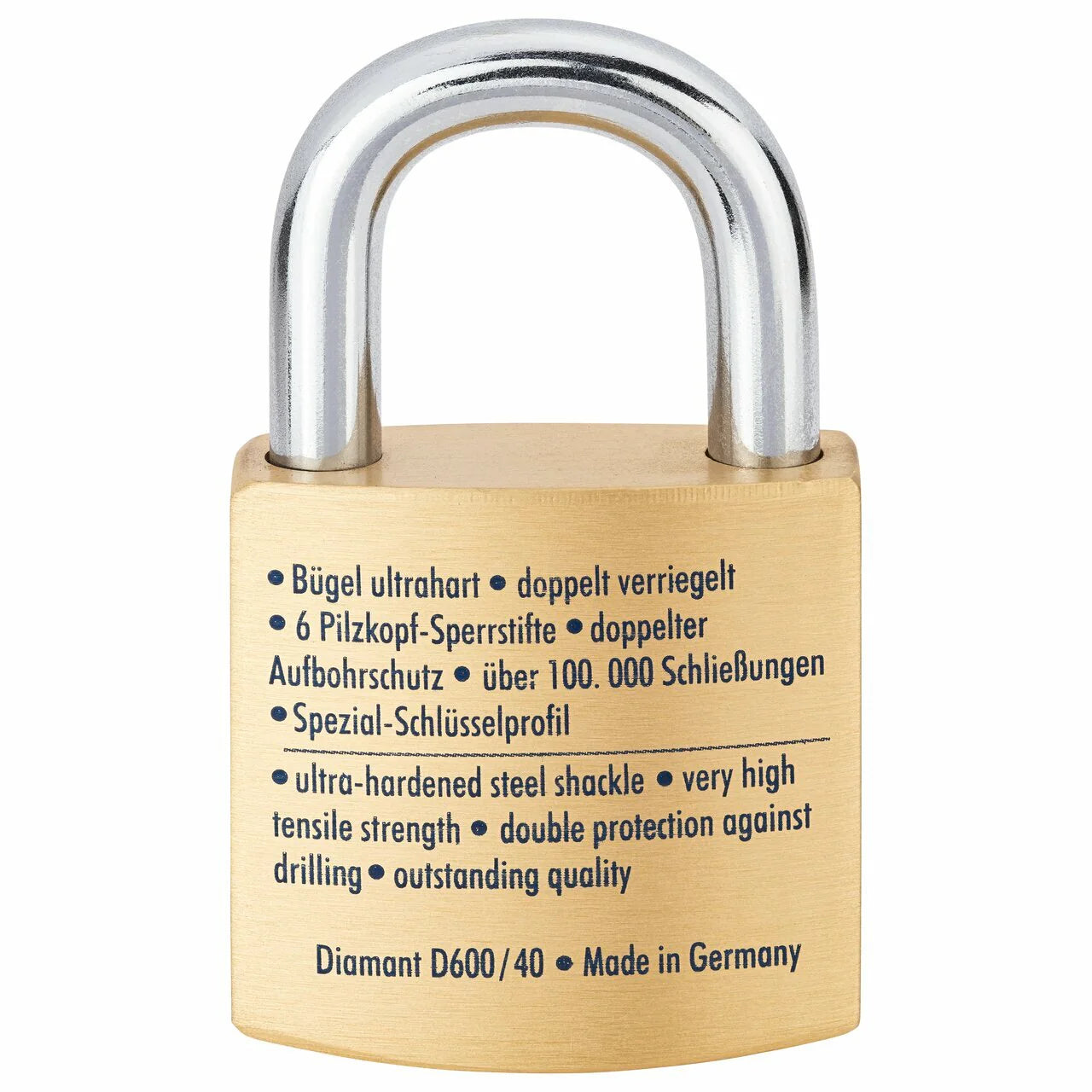 Burg-Wächter Messing Vorhangschloss Diamant D 600 40 vs. 4003482176009